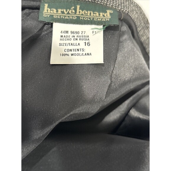 Harvey Bernard Women 16 Grey Hounds Tooth Wool Old Money Business - Picture 12 of 15